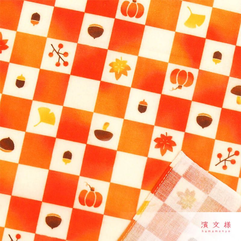 Japanese cotton handkerchief, Autumn Pattern, AKI