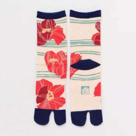 Japanese cotton tabi socks, KAYA, 23-25 cm