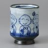 taza de té japonés, JIZO, azul