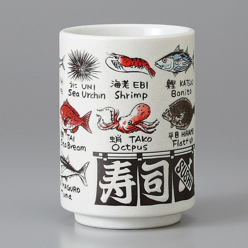 japanische Teetasse, SAKANA EIGO, Zeichnungen