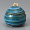 Japanese Chawanmushi Ceramic Tea Bowl with Lid, Blue, Swirl, NARUTO