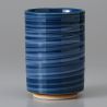 japanese blue tall cup 10cm HAKE brush in ceramic