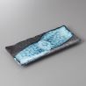 Japanese blue plate rectangular ceramic BURU