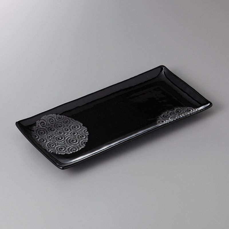 Plato ceramico rectangular negro japonés NARUTO