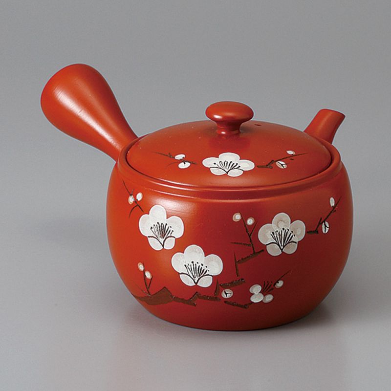 Japanese terracotta tokoname kyusu teapot - TOKONAME UME