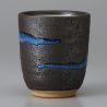 Tazza da tè in ceramica giapponese, linea marrone e blu - RAIN