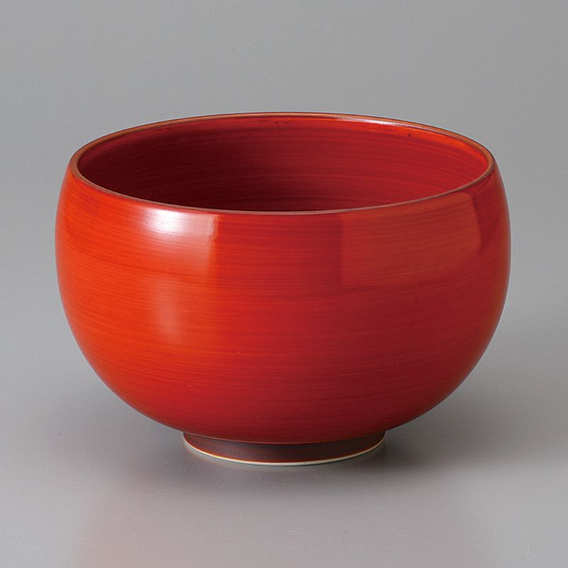 Bol japonais à soupe en céramique, AKA, rouge