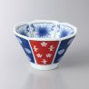 Set di 4 tazzine piccole in ceramica bianca, blu e rossa - SAMAZAMANA PATAN