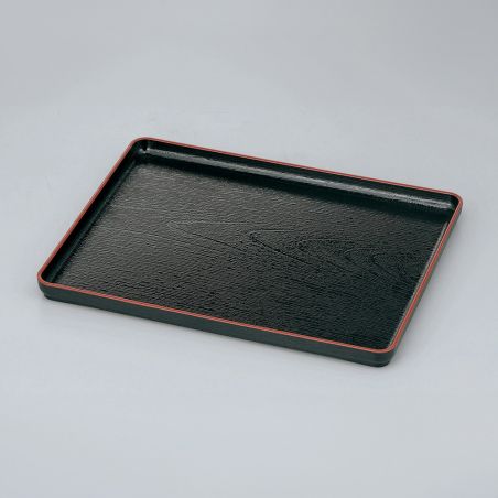 Bandeja rectangular con recubrimiento adherente., DAIZU MOKUME BON, negro