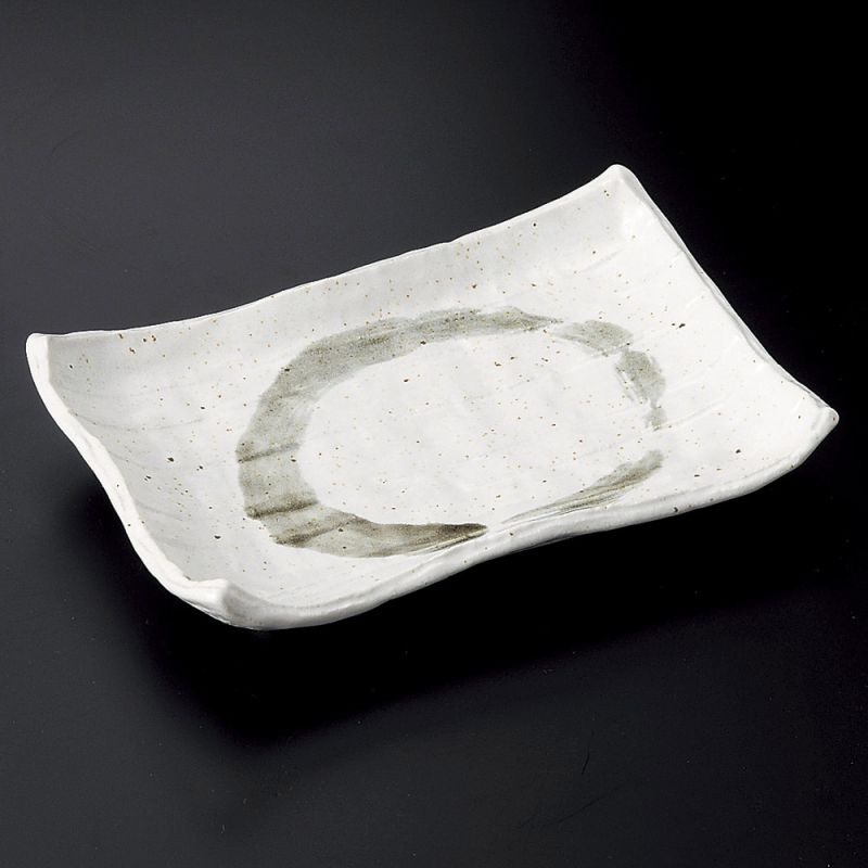 Plato rectangular japonés, BURASHI, blanca