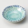 Small Japanese ceramic vessel, turquoise flower, SOSU