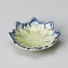 Small Japanese ceramic vessel, green lotus, SOSU