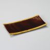 Japanese rectangular plate in ceramic, brown, bamboo - TAKE