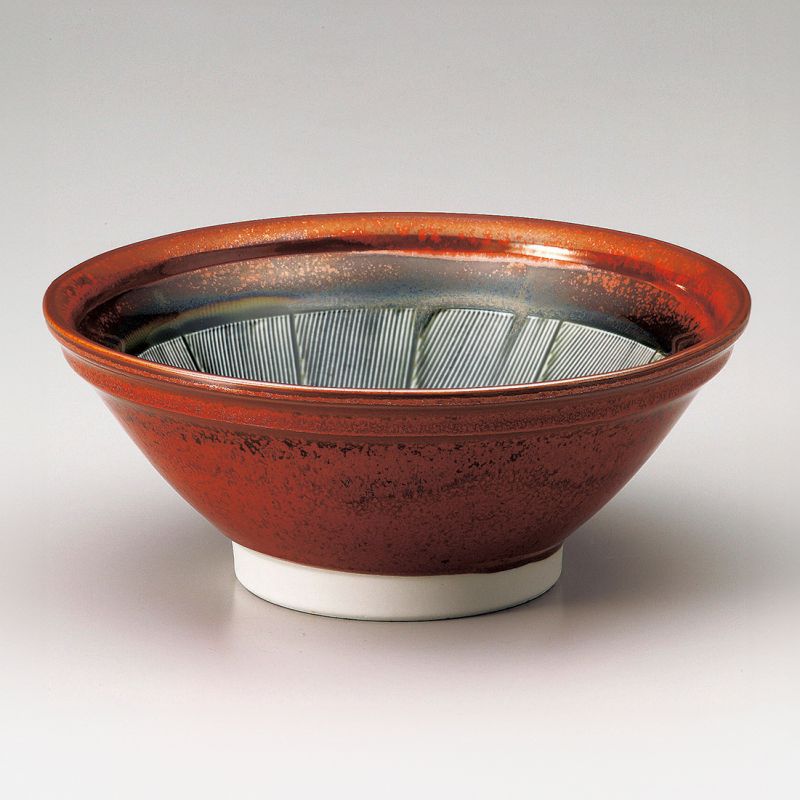Japanese ceramic suribachi bowl - SURIBACHI - red
