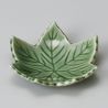 Pequeña vasija de cerámica japonesa, hoja verde, SOSU