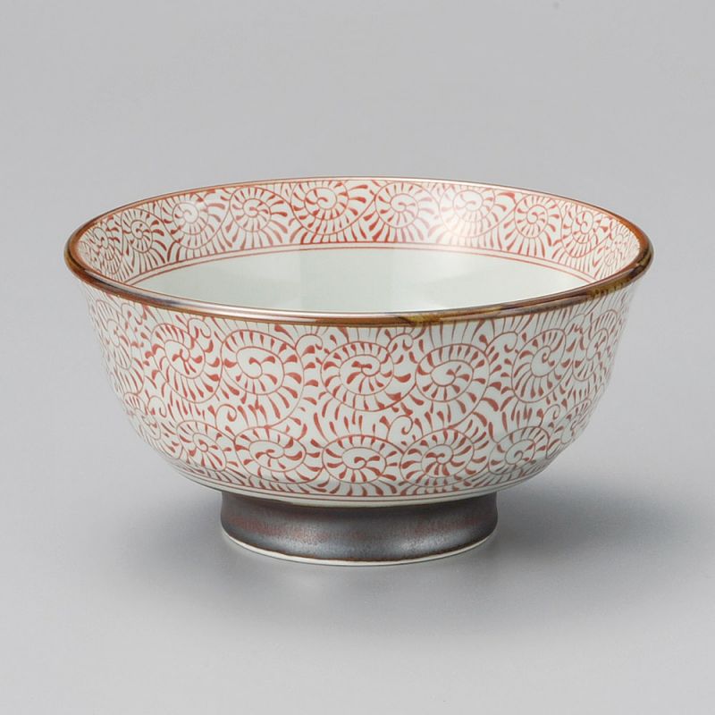 bol japonais pour ramen en céramique, TAKO KARAKUSA, rouge