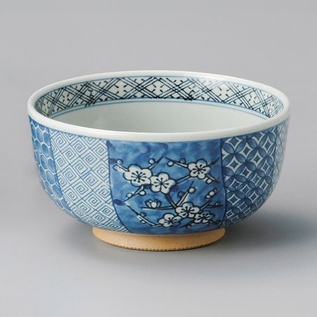 Japanese blue bowl flowers patterns in ceramic SHONZUI