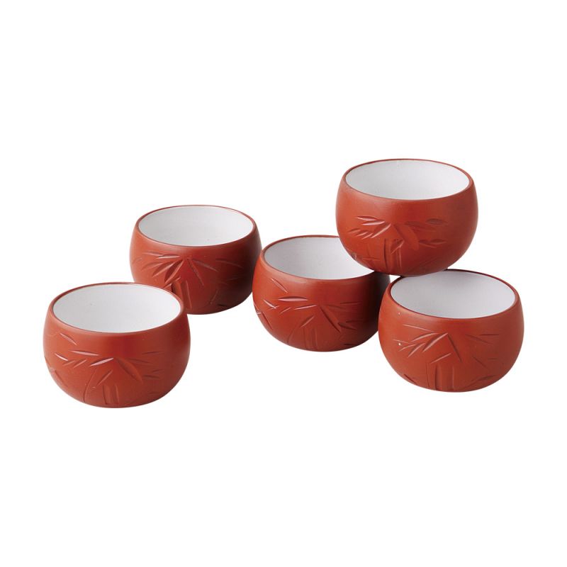 Tasses japonaises tokoname set de 5 pièces Bambou TAKE