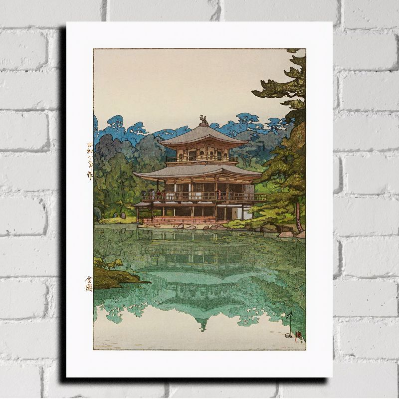 Japanese print, Golden Pavilion, Kinkakuji, YOSHIDA HIROSHI