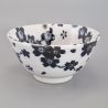 japanese rice bowl in ceramic SAKURA, black and white