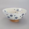 Japanese ceramic rice bowl, SAKURA, blue