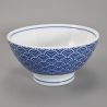 Japanische keramische blaue Reisschale, SEIGAIHA, wellen Ø11,5cm