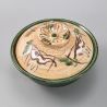 Ciotola in ceramica giapponese con coperchio, ORIBE MARUMON KODAMA, verde