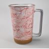 Large Japanese ceramic tea mug - Red Aranami
