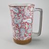 Grande tazza da tè giapponese in ceramica - Paisley rosso