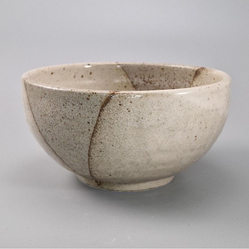 tazón de sopa japonés de cerámica, BEJI, beis