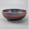 Japanische keramische Suppenschüssel Ø17x6,2cm, AKANE, schwarze und rote linien