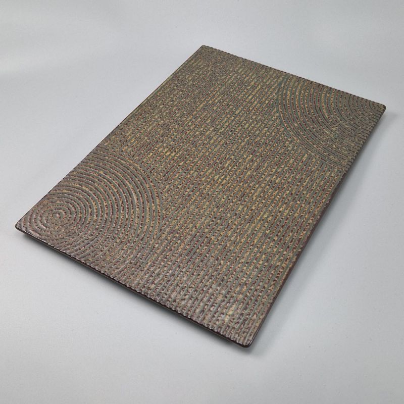 Large Japanese rectangular ceramic plate - MIDORI - green