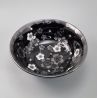 bol japonais à ramen en céramique fleurs HANASAKURA, noir et gris