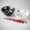 Set di 2 ciotole in ceramica giapponese - KURO TO SHIRO NO NEKO