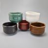 set of 5 Japanese tea cups, TASHOKU NO, multicolored