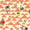 japanese paper sheet, YUZEN WASHI, Scale pattern with toys, red