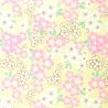 large sheet of Japanese paper, YUZEN WASHI, yellow, Cherry blossoms in full bloom, small