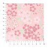 großes Blatt japanisches Papier, YUZEN WASHI, rosa und grün, Kirschblüten in voller Blüte