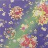 sheet of Japanese paper, YUZEN WASHI, blue, round flower, marui hana