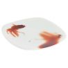 Japanese square ceramic incense holder, YUME KINGYO, goldfish