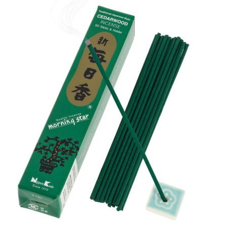 Box of 50 Japanese incense sticks, MORNINGSTAR, cedar scent