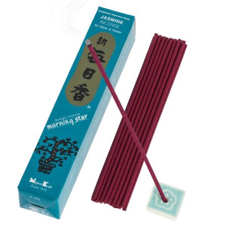 Box of 50 Japanese incense sticks, MORNING STAR JASMINE, jasmine fragrance