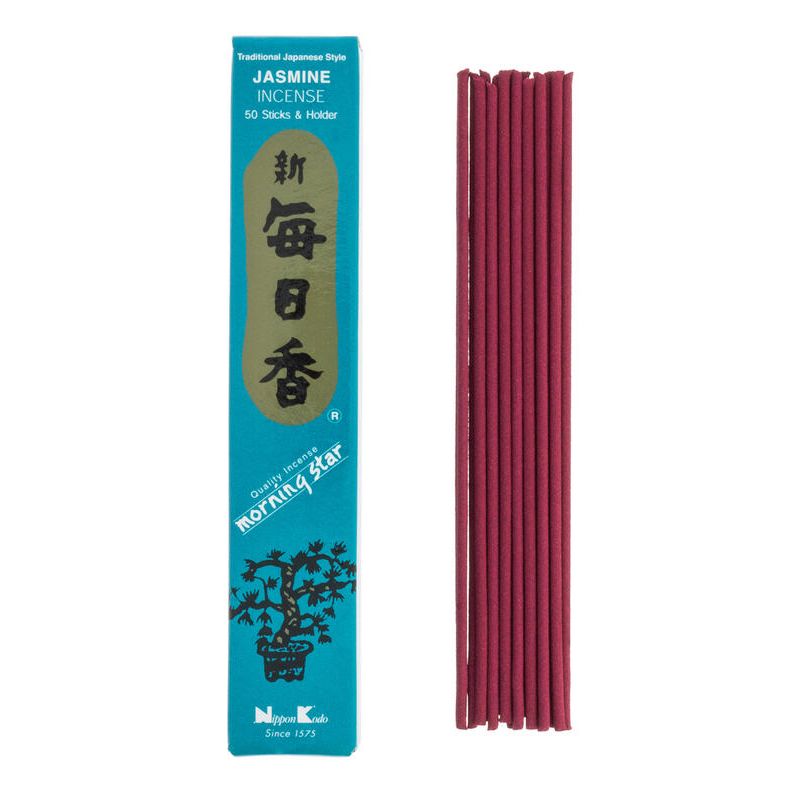 Box of 50 Japanese incense sticks, MORNING STAR JASMINE, jasmine fragrance