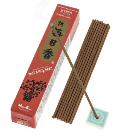 Box of 50 Japanese incense sticks, MORNING STAR MYRRH, Myrrh fragrance