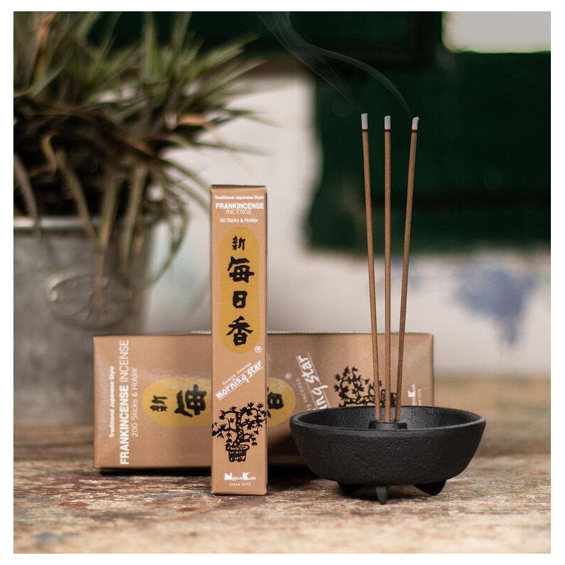 Caja de 50 varitas de incienso japonesas, FRANKINCENSE MORNING STAR, aroma olibanum