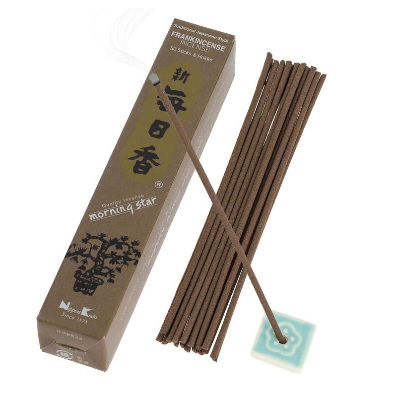 Box of 50 Japanese incense sticks, MORNING STAR FRANKINCENSE, olibanum scent