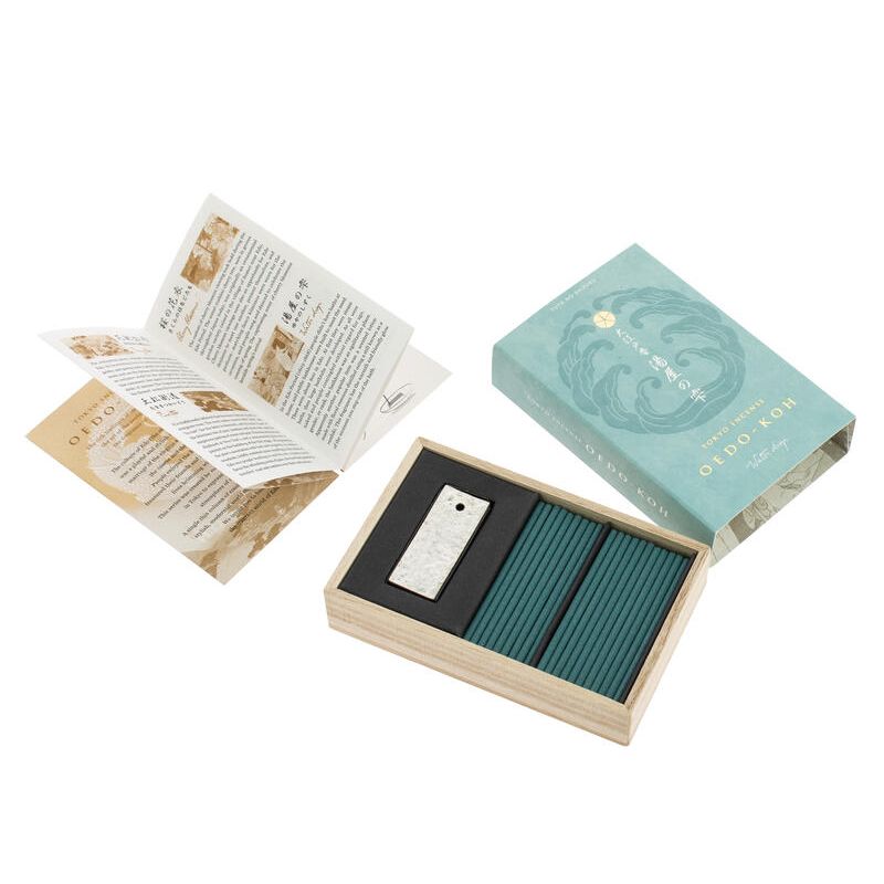 Paulownia wooden box 60 sticks, OEDO KOH WATER DROP, Water drops