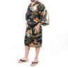 Schwarzer japanischer Happi-Kimono mit goldenem Drachen aus Baumwolle für Herren – DORAGON