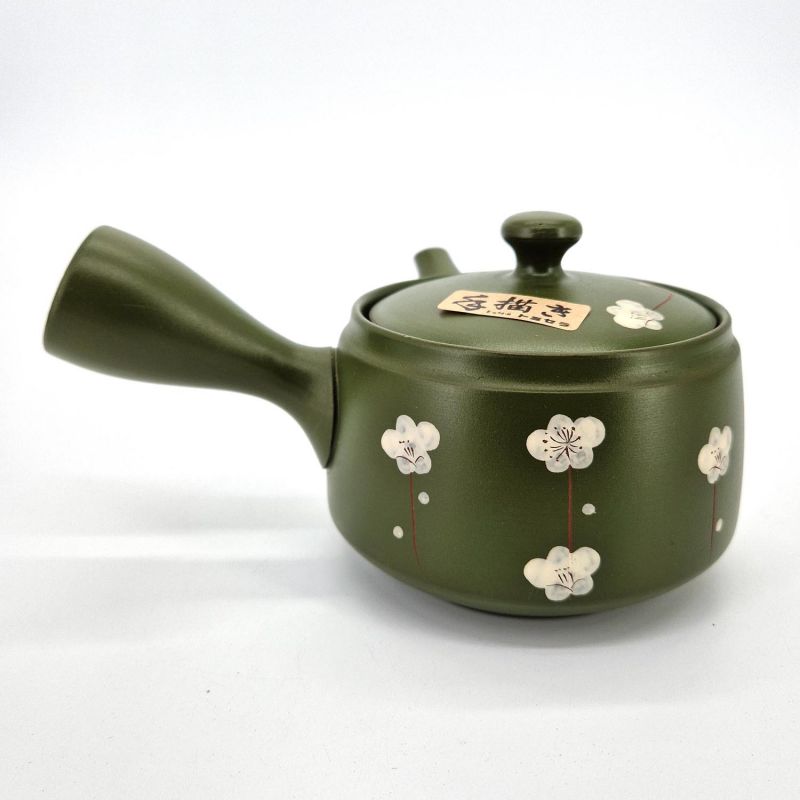 Tetera japonesa kyusu de cerámica marrón y verde, Sakura, 0,370 lt