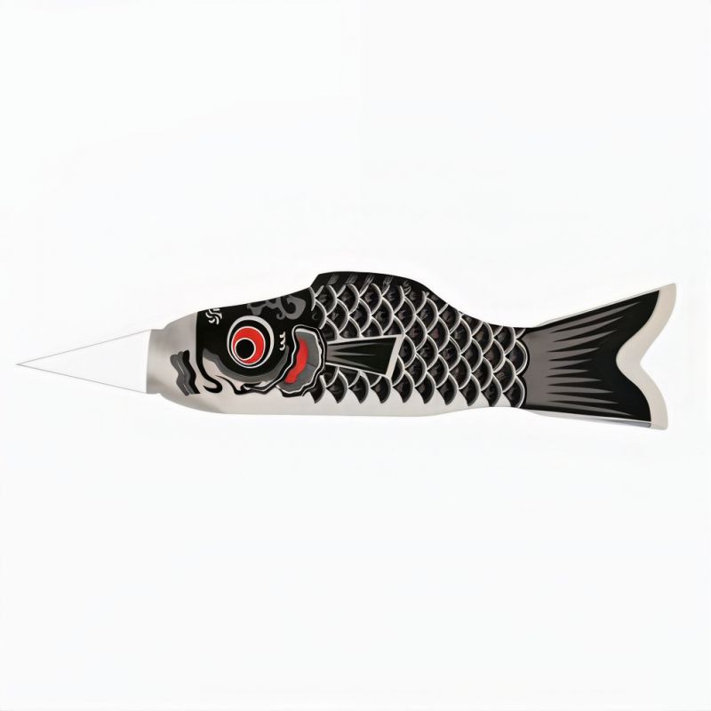 Windsock in the shape of a black koi carp, KOINOBORI KURO